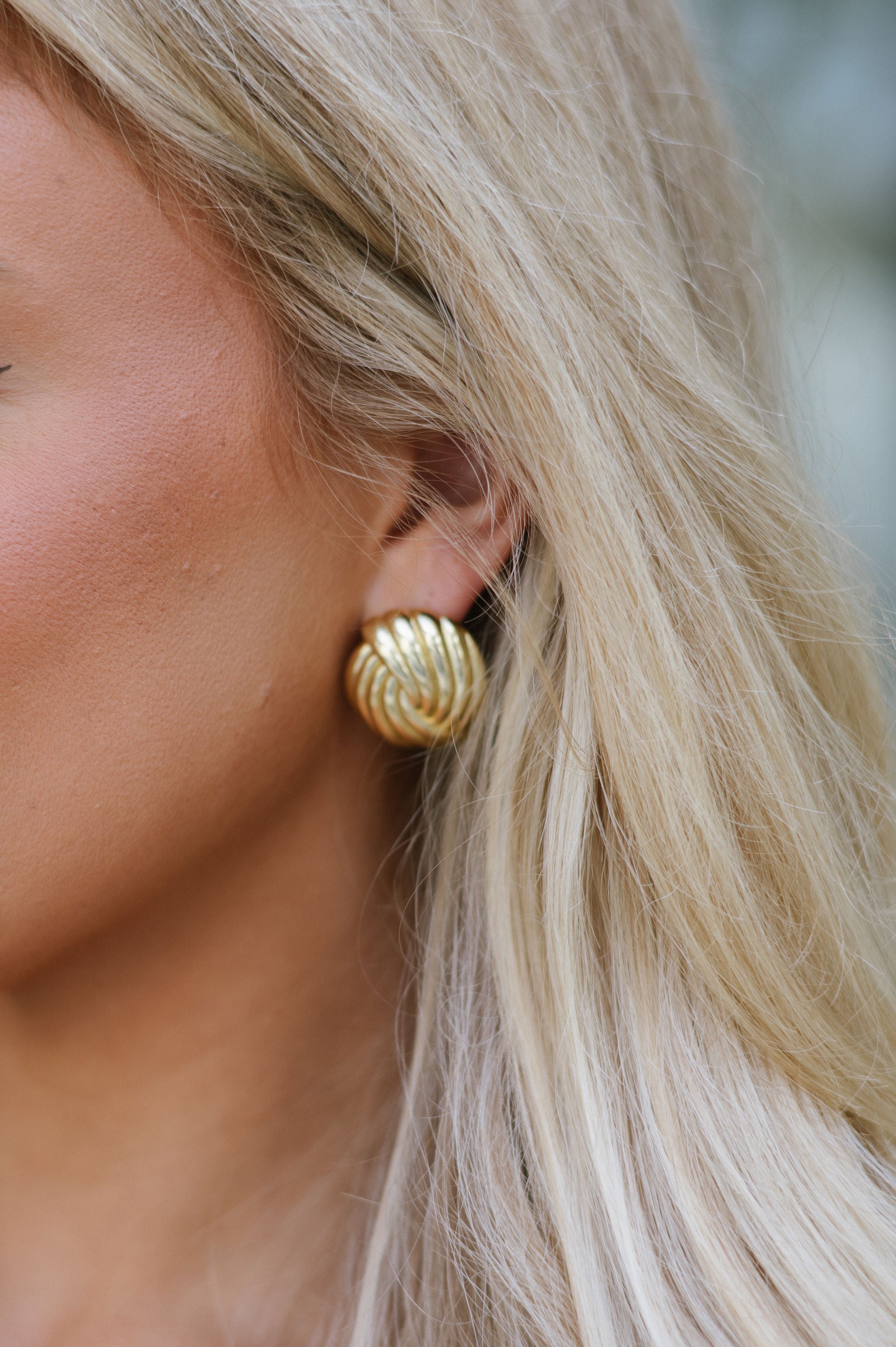 Textured Circle Earrings-Gold