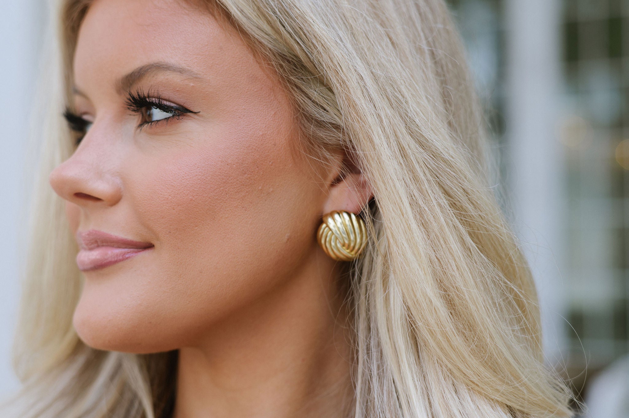 Textured Circle Earrings-Gold