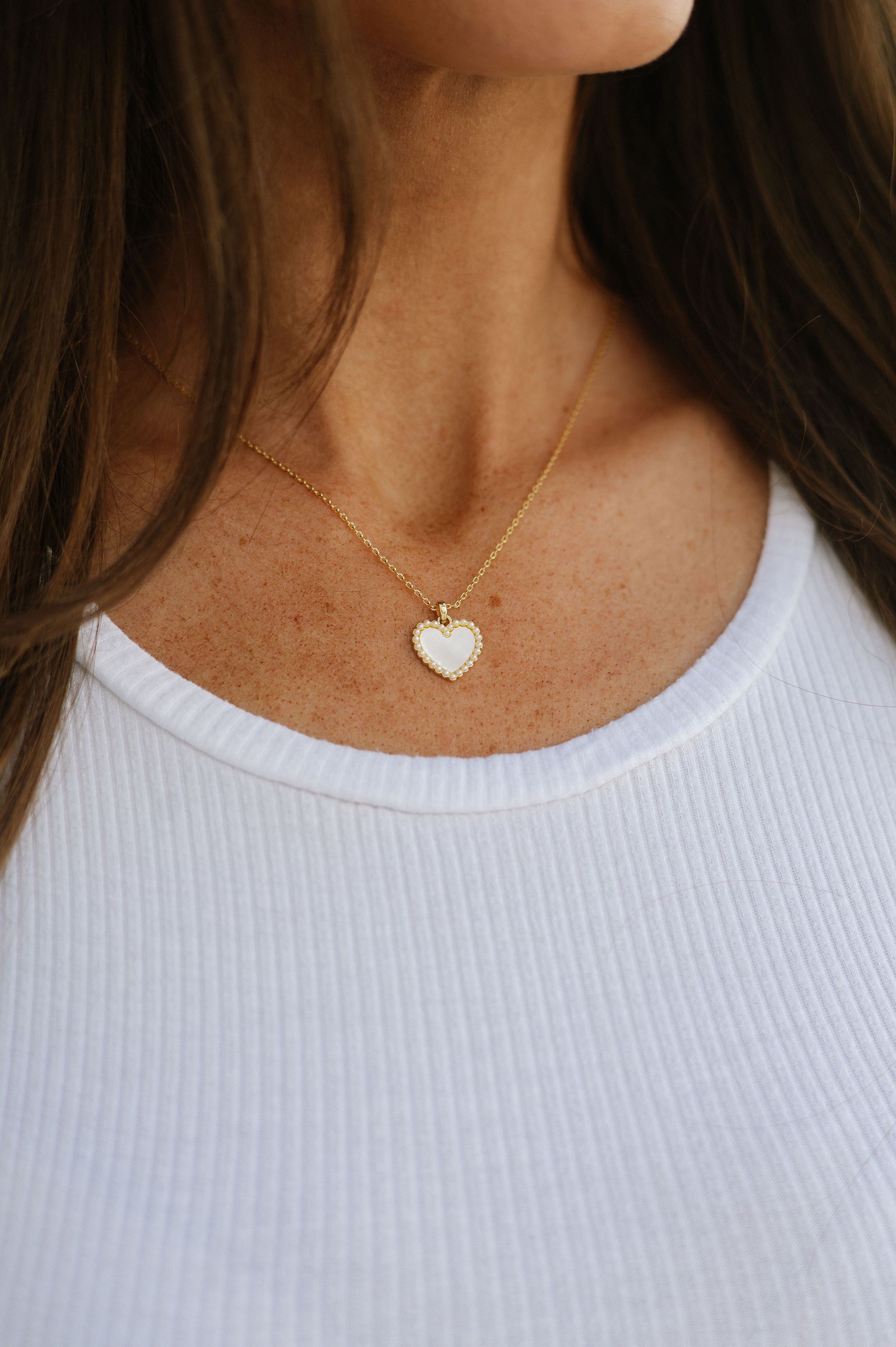 Heart Charm Necklace-Gold