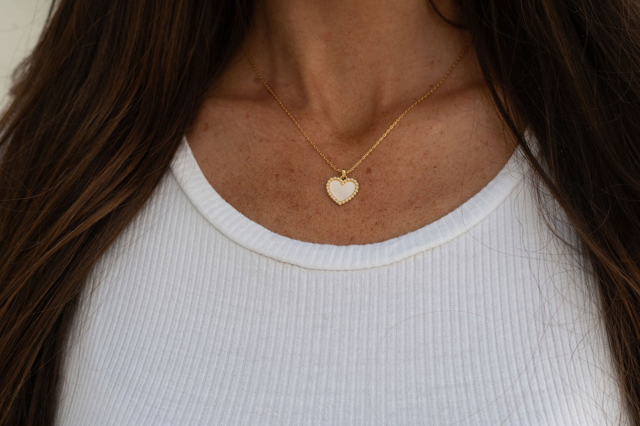 Heart Charm Necklace-Gold