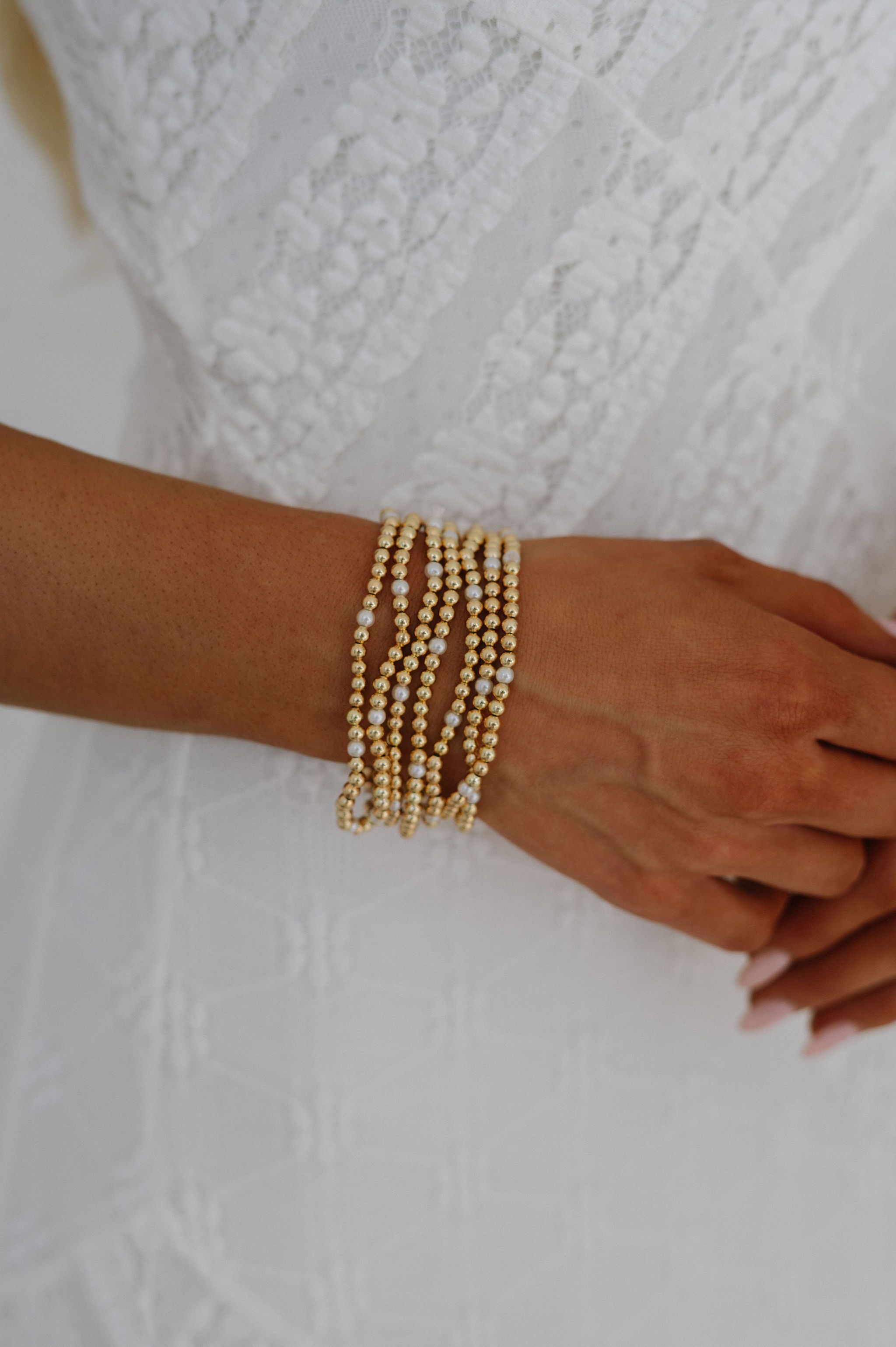 Cassidy Beaded Bracelet Stack - Gold