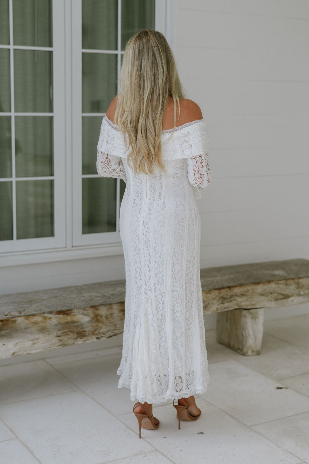 Fran Lace Dress-White