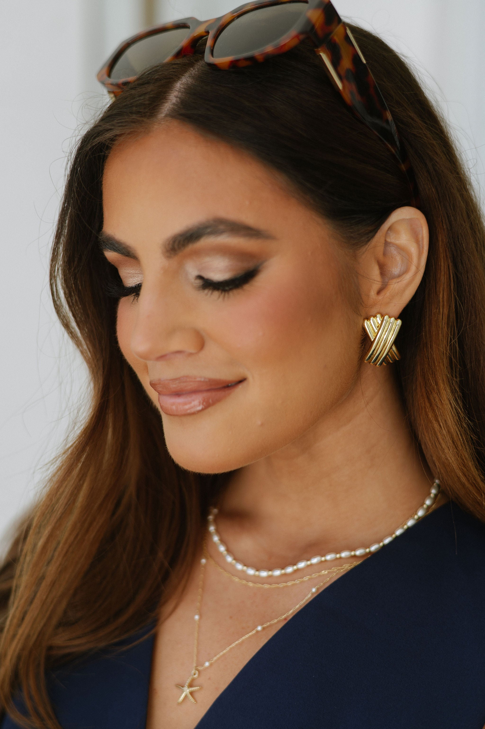 Winnie Textured Earrings-Gold