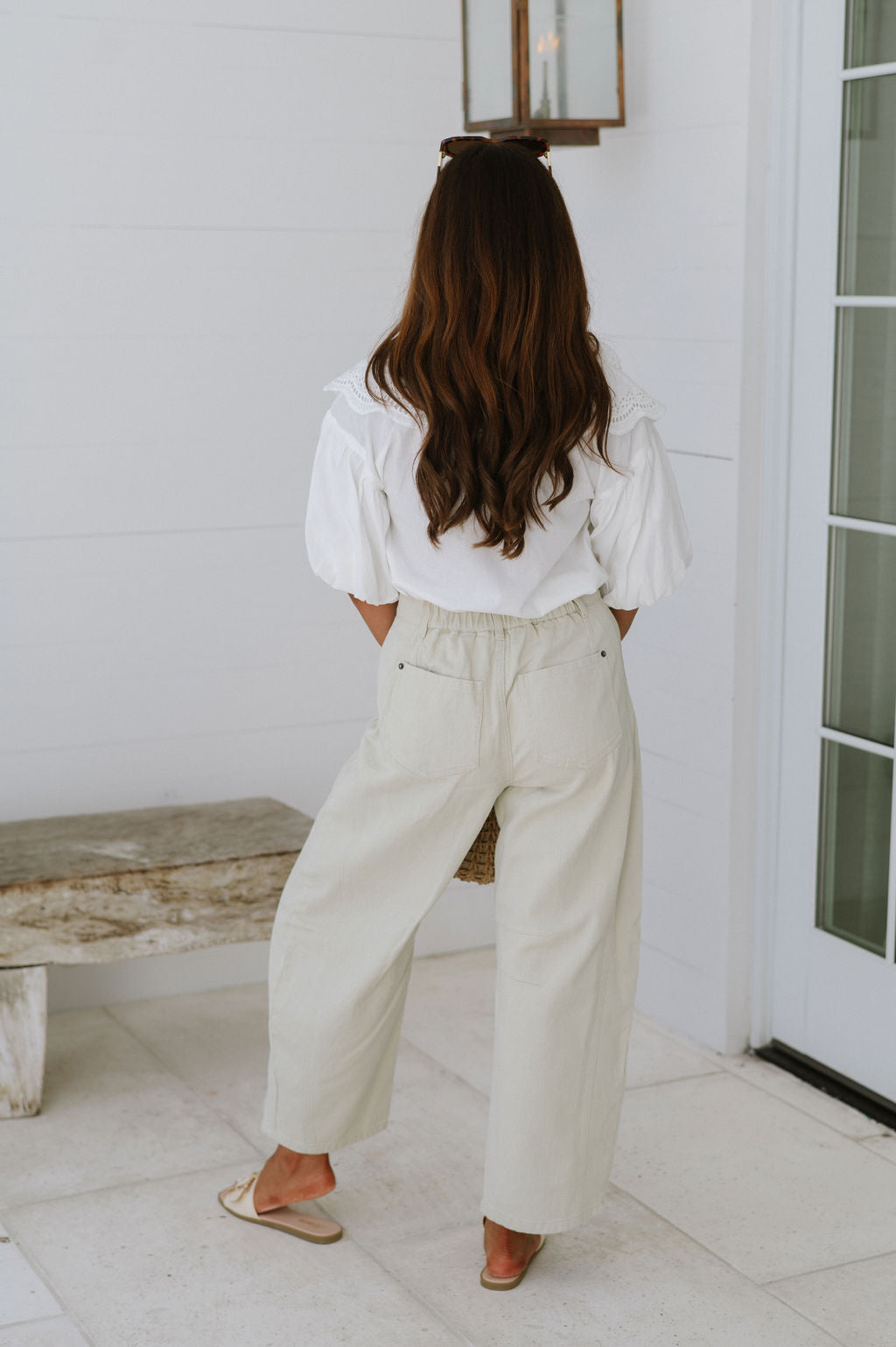 Sylvia Barrel Pants-Taupe