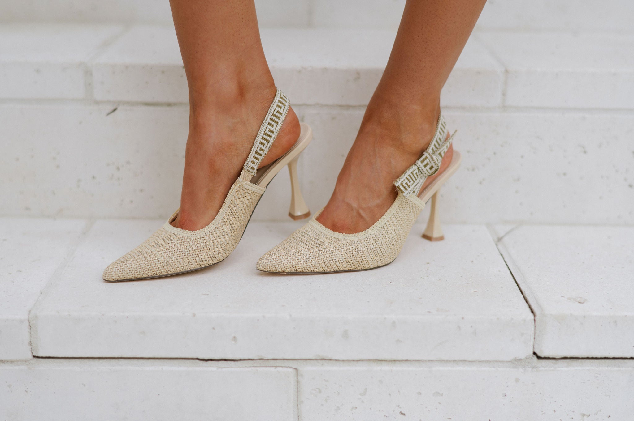 Kelly Slingback Pumps-Raffia