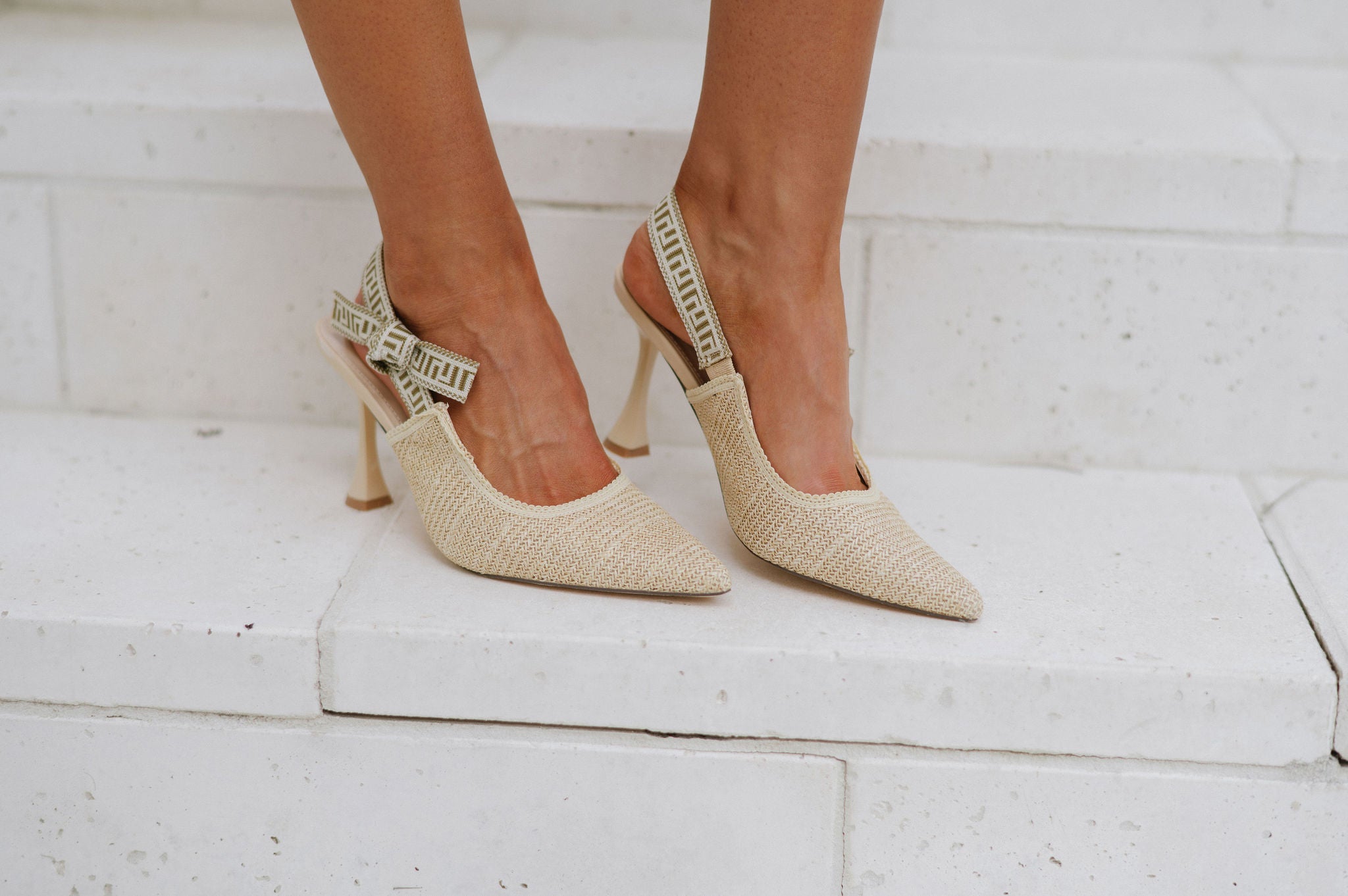 Kelly Slingback Pumps-Raffia