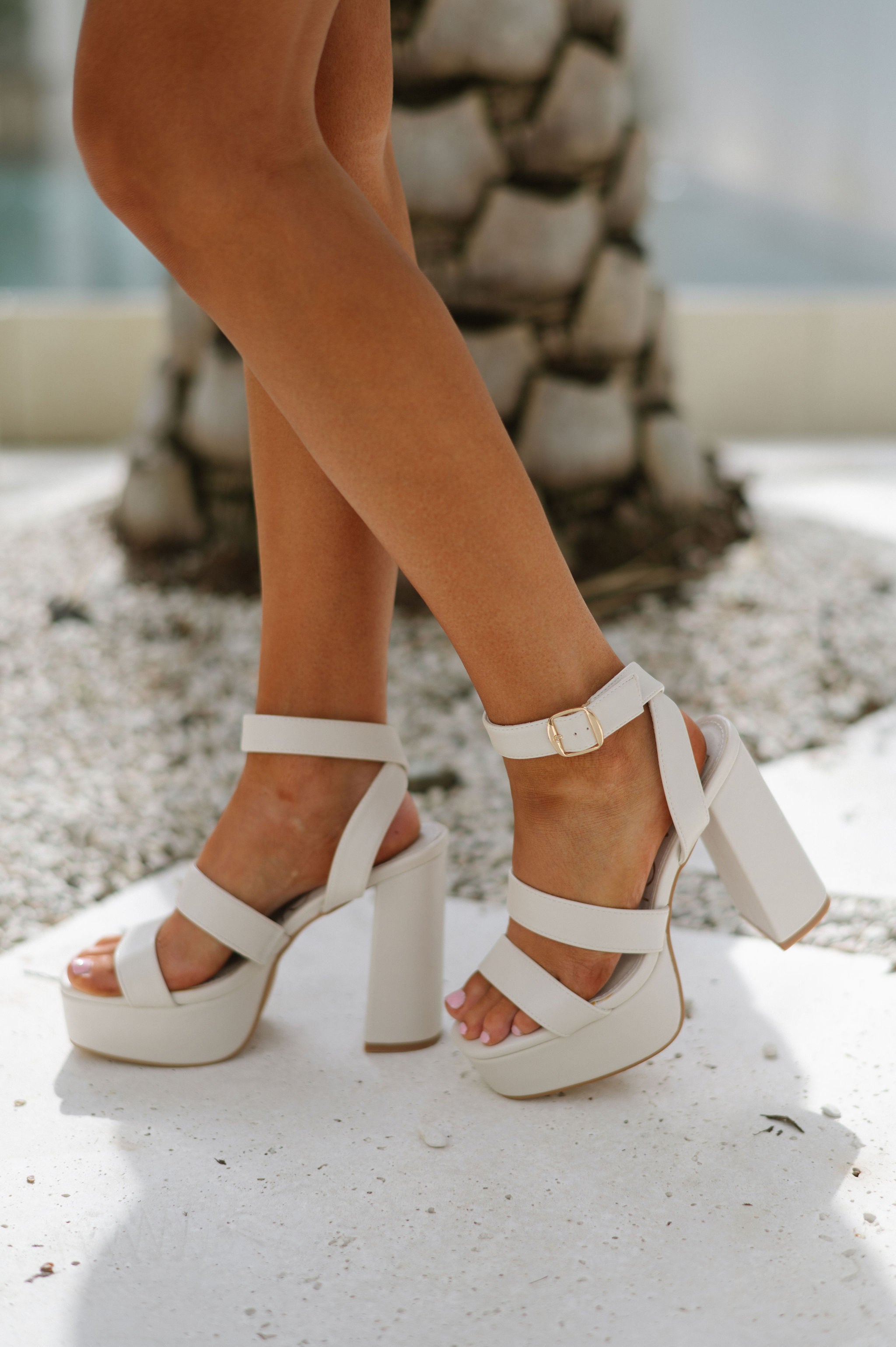 Savage Platform Heels-Bone