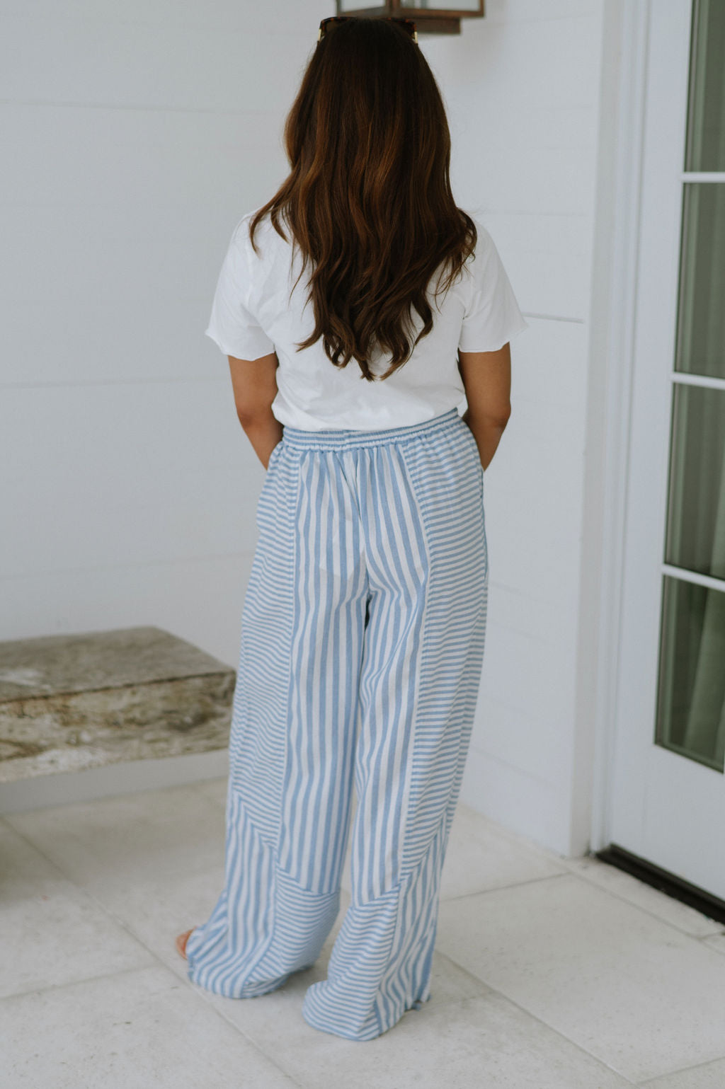 Stevie Stripe Parachute Pants-Blue