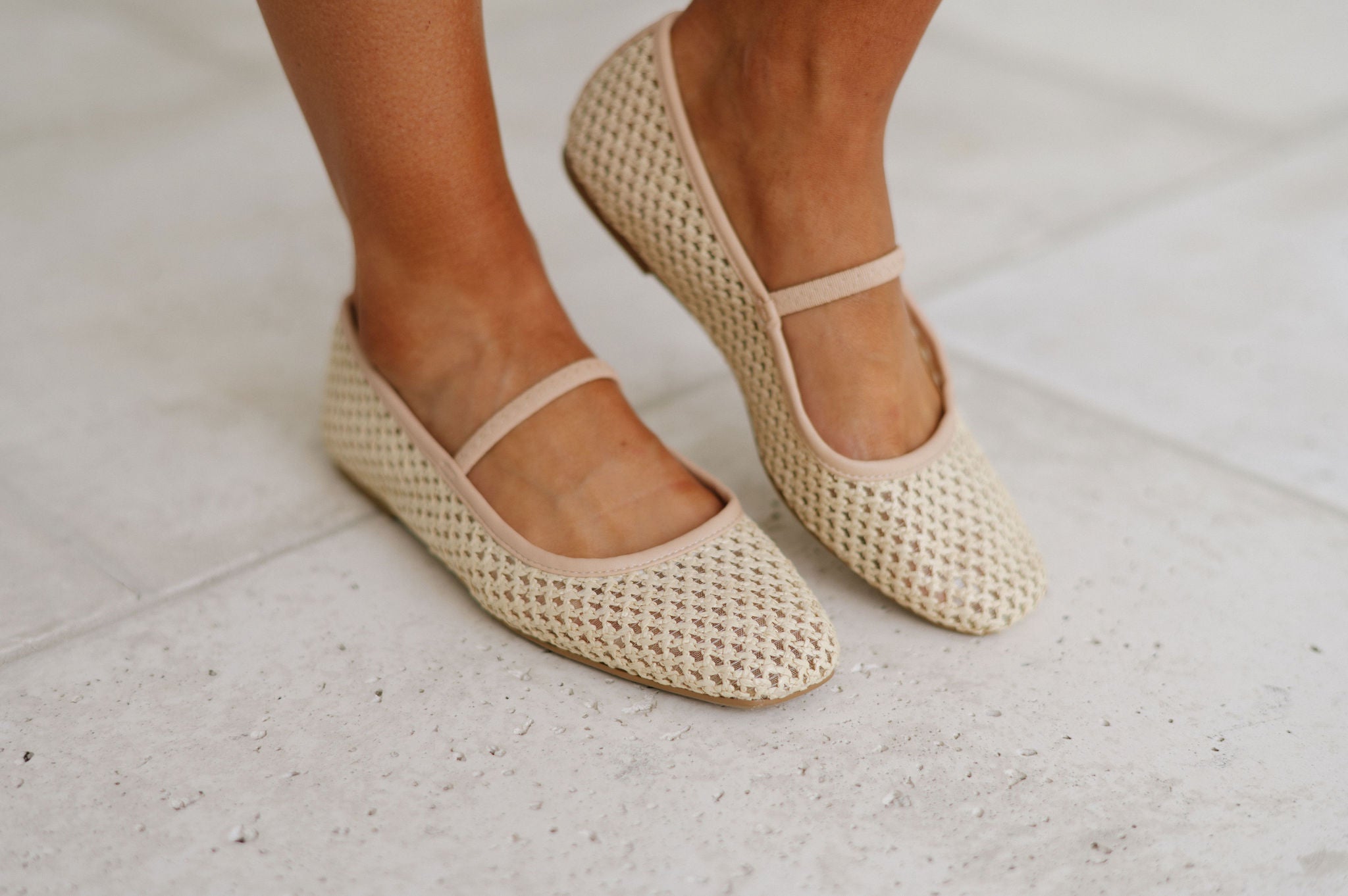 Breeda Ballet Flats-Natural