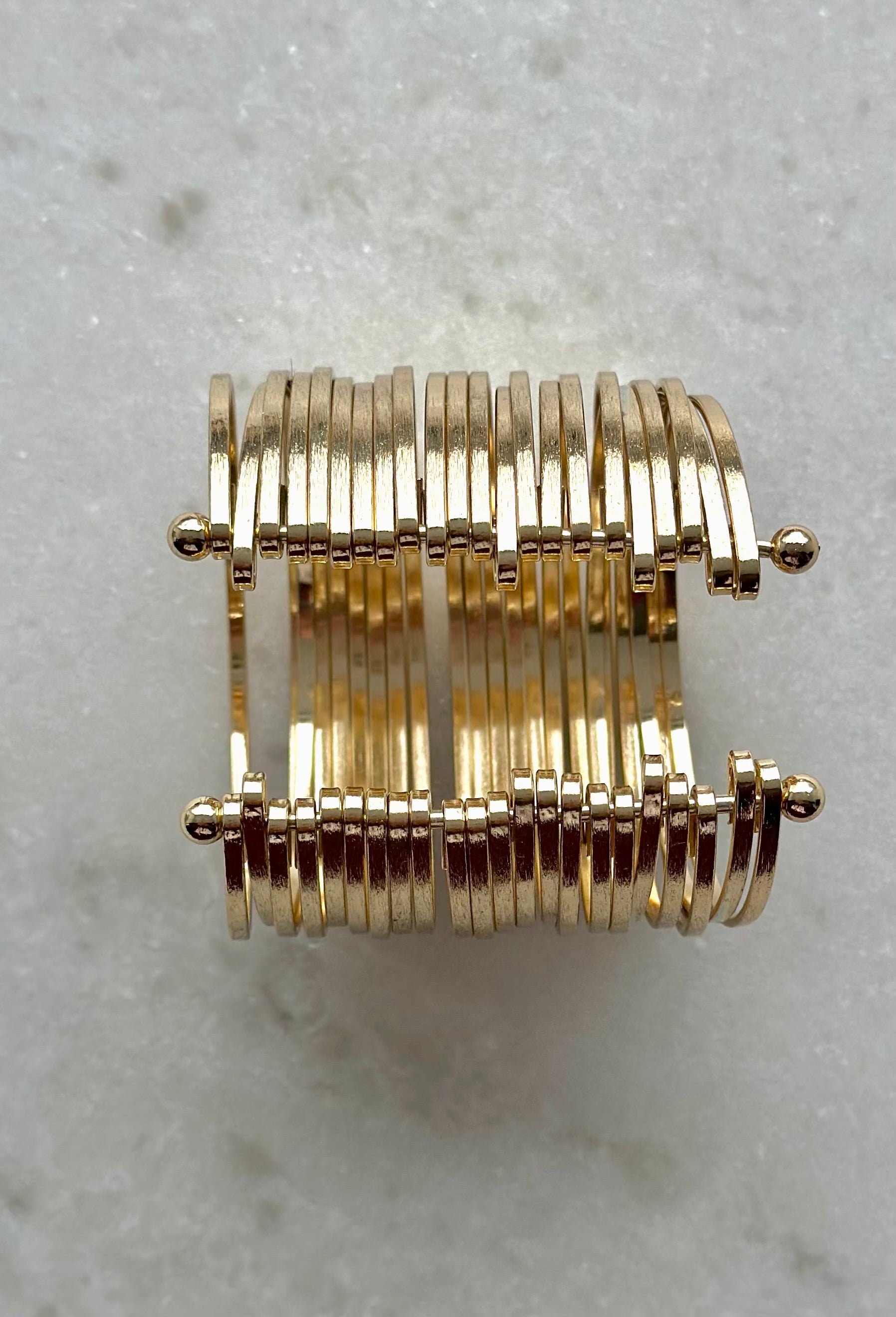Multi Strand Metallic Cuff Bracelet