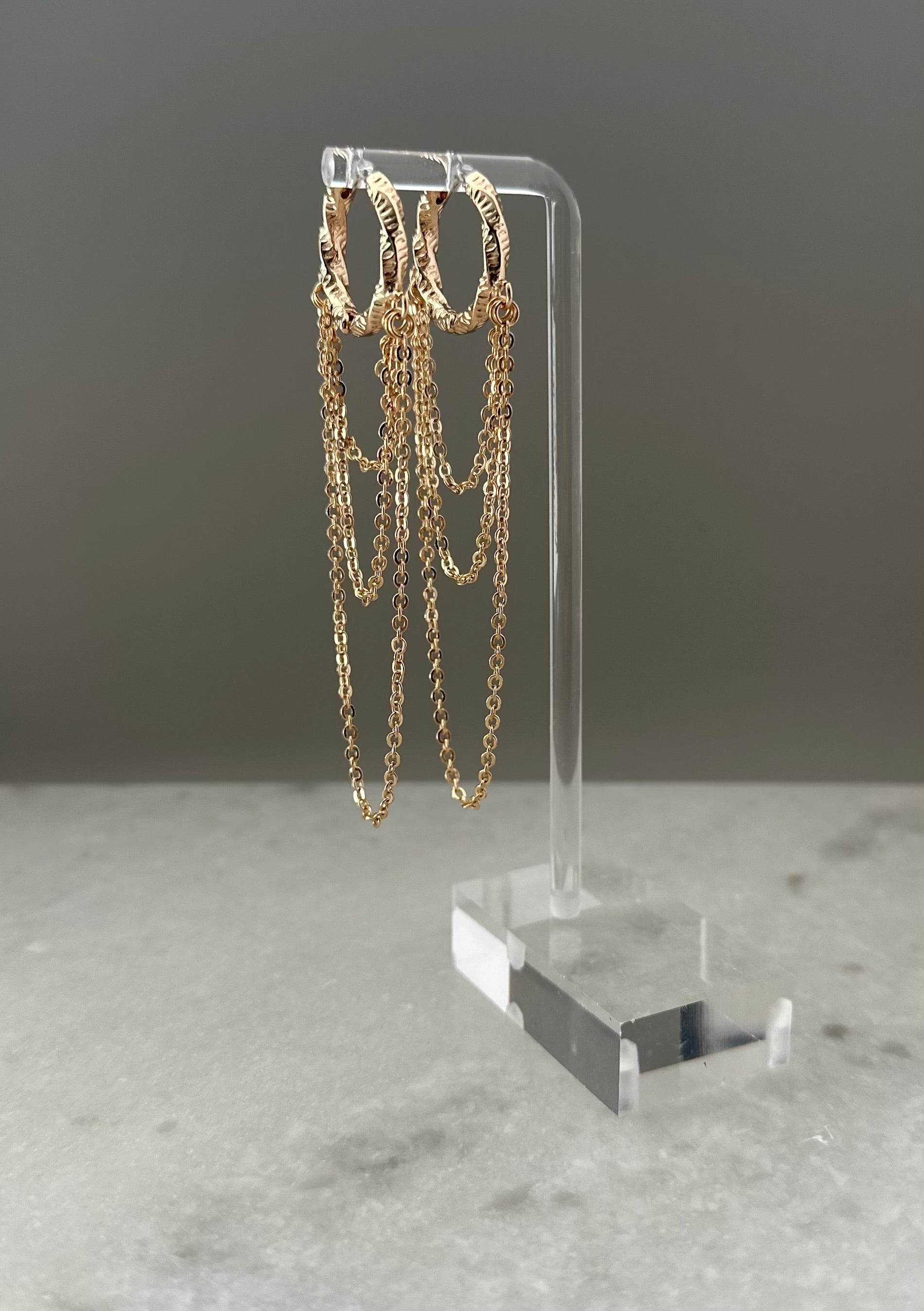 Chain Drop Earrings- Gold
