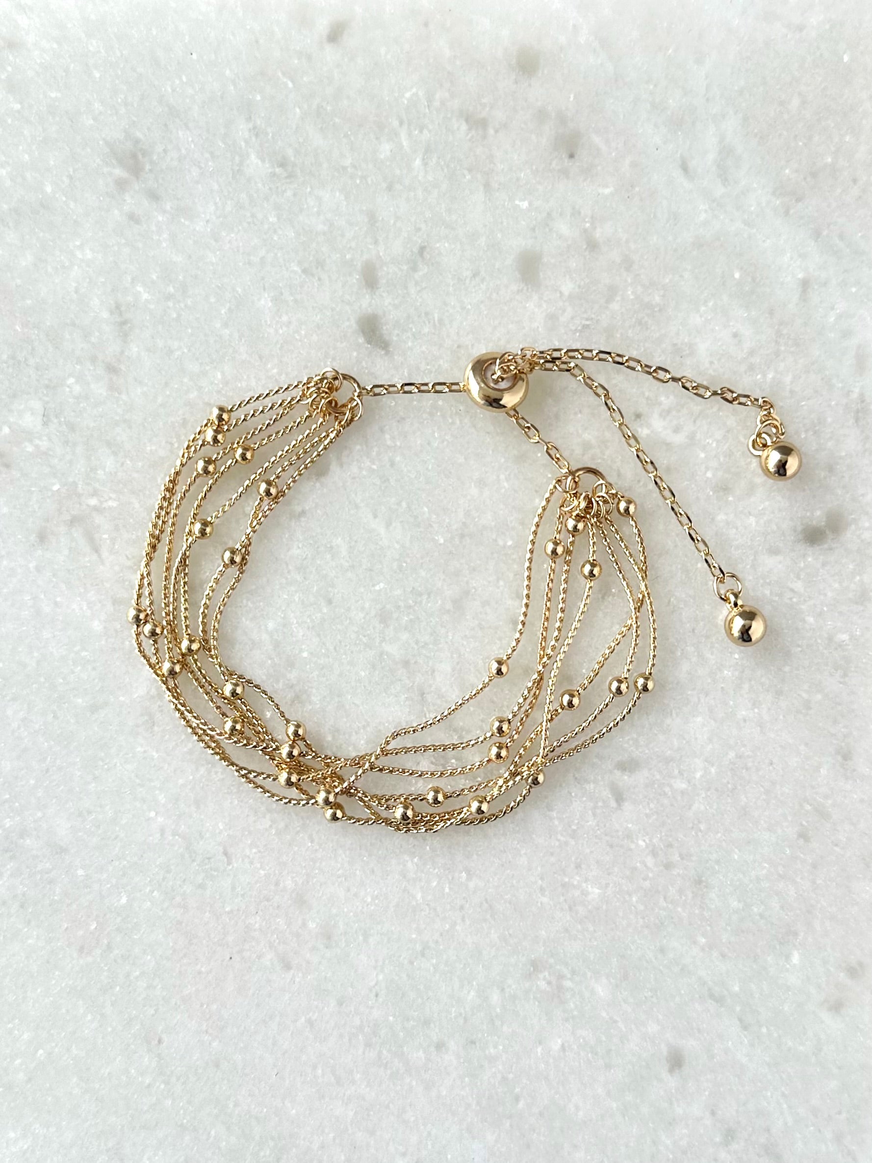 Dot Chain Bracelet Stack-Gold