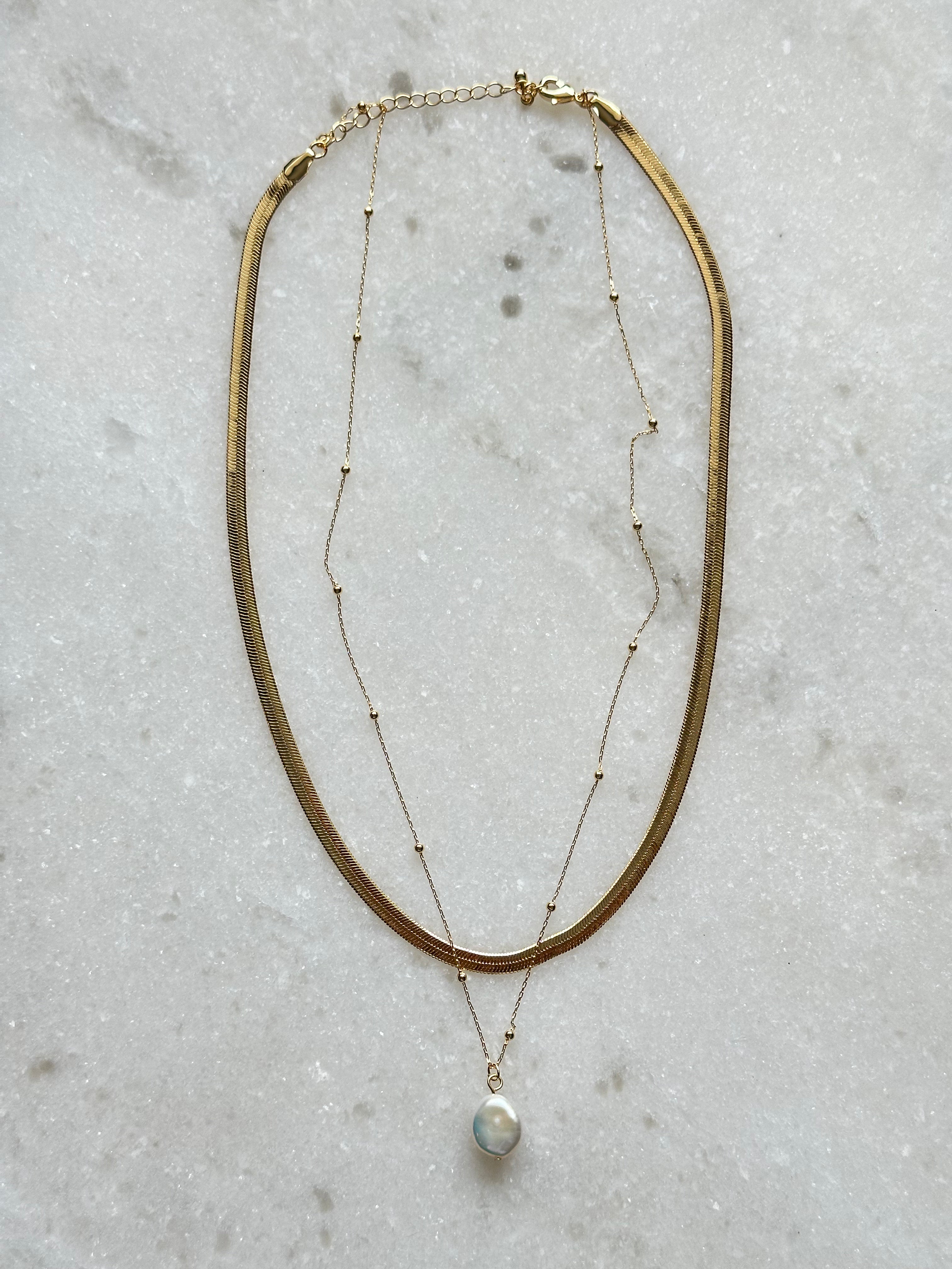 Allison Layered Chain Necklace- Gold