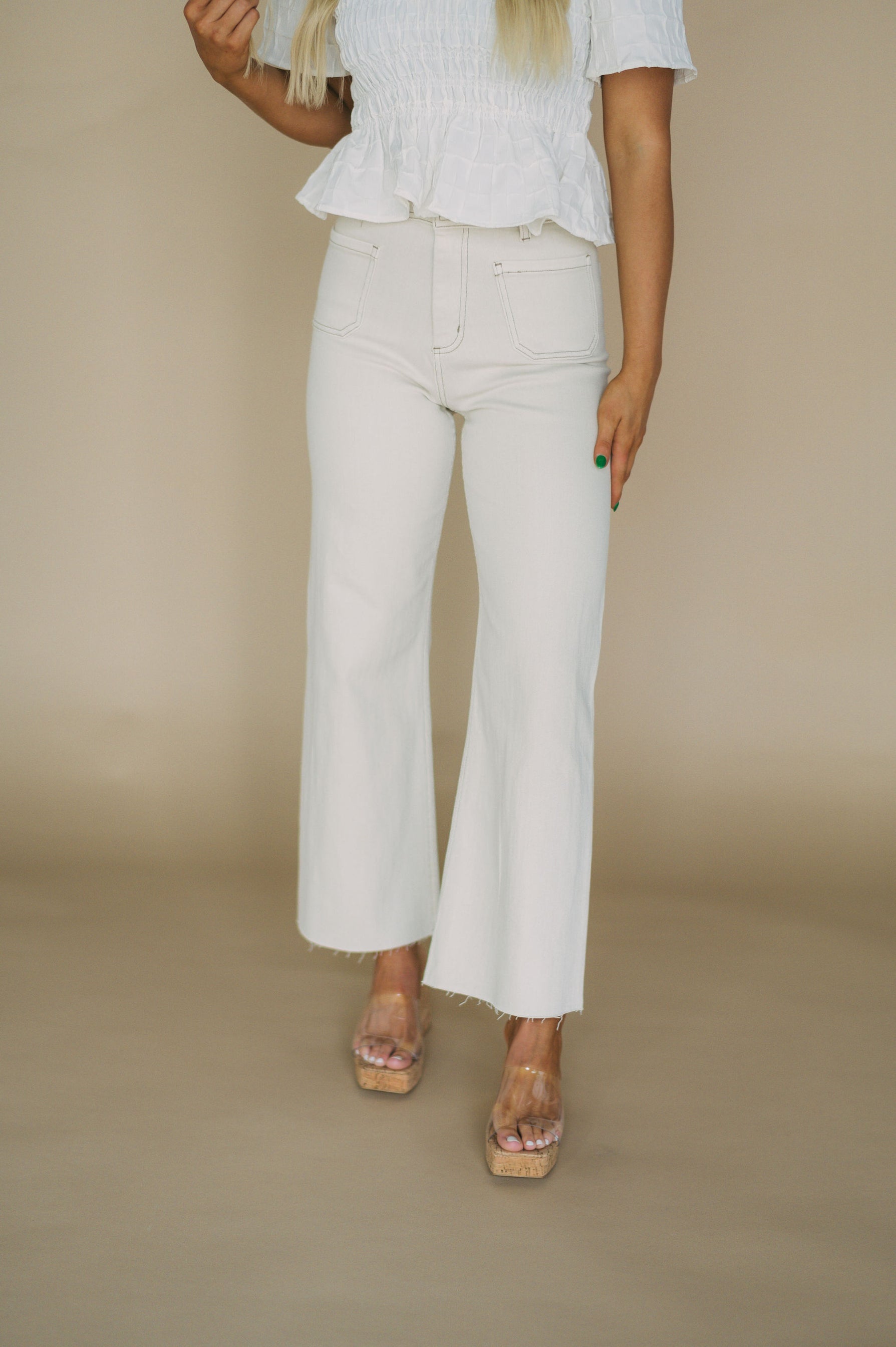 Suzanne Straight Leg Pants-Beige