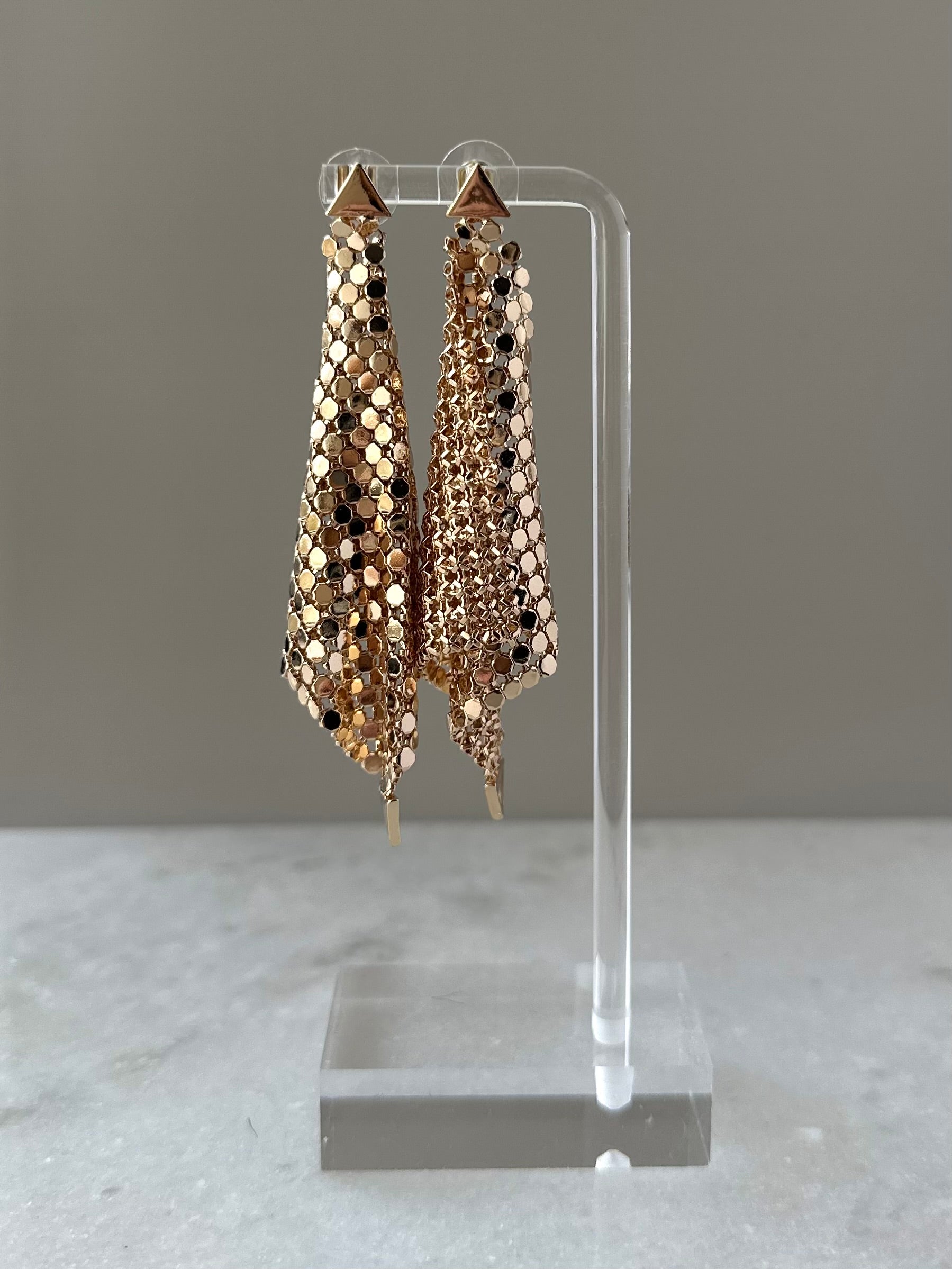 Mesh Chain Earrings- Gold