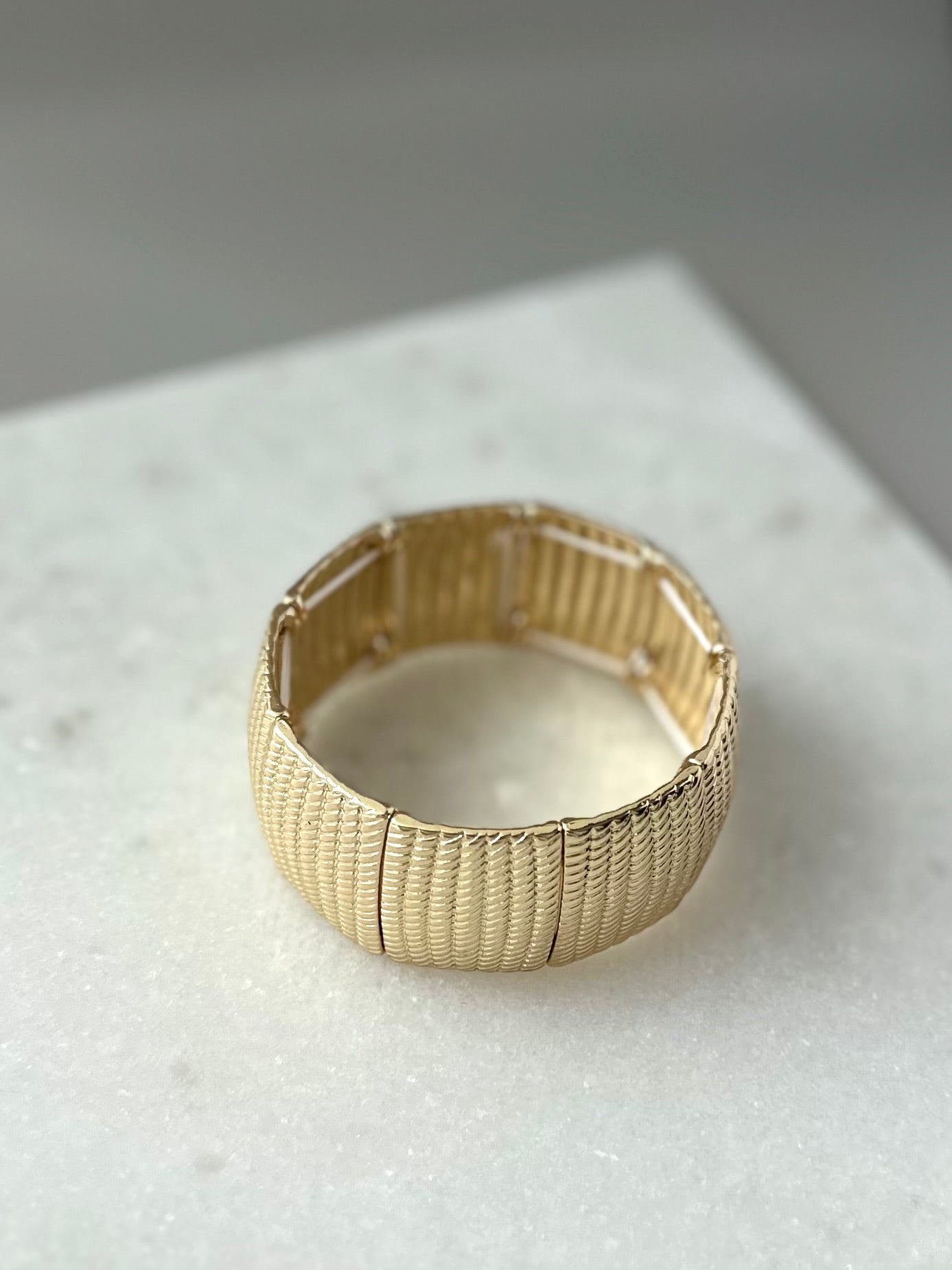 Textured Stretch Bracelet-Gold
