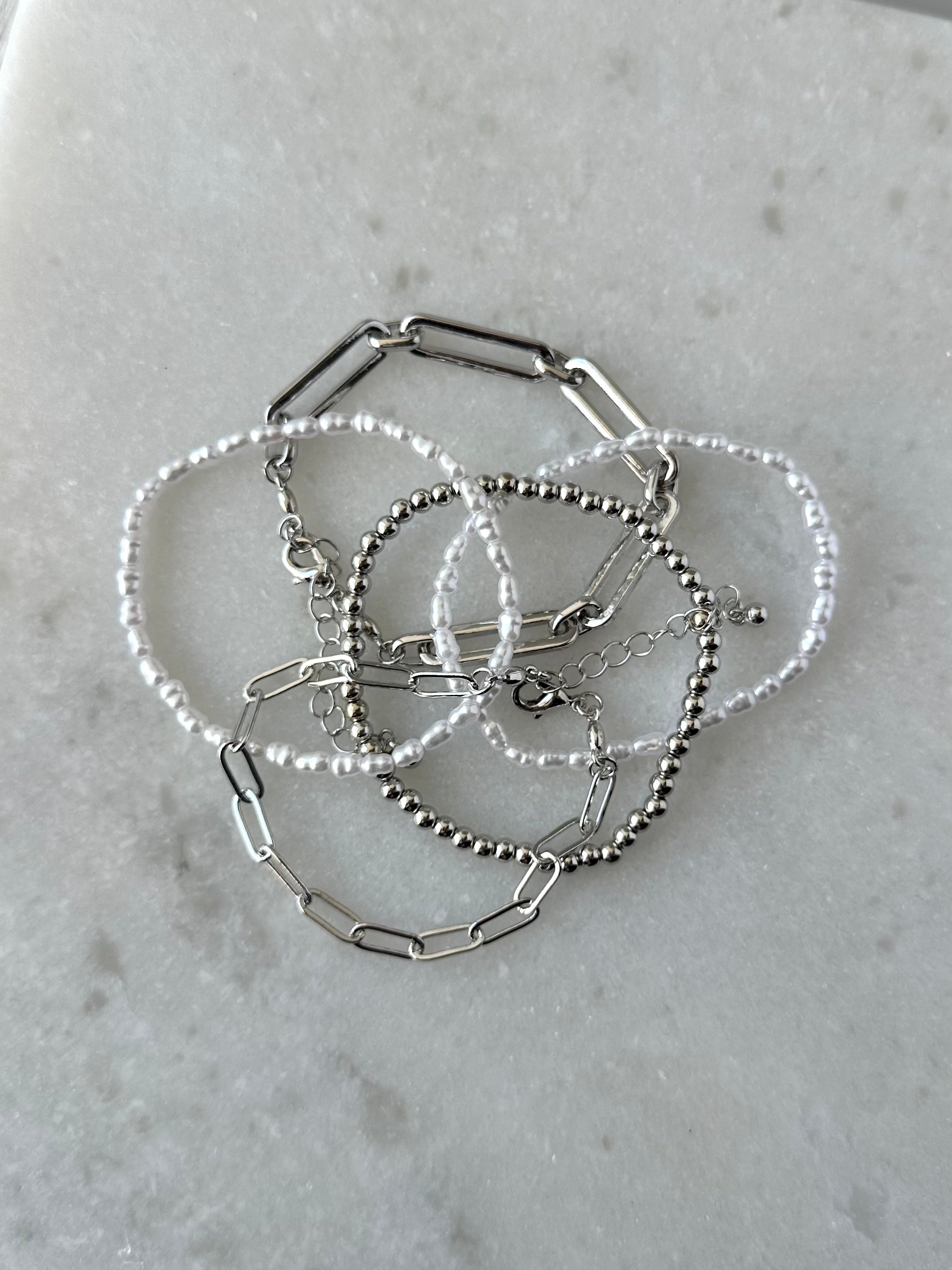 Henderson Bracelet Set- Silver