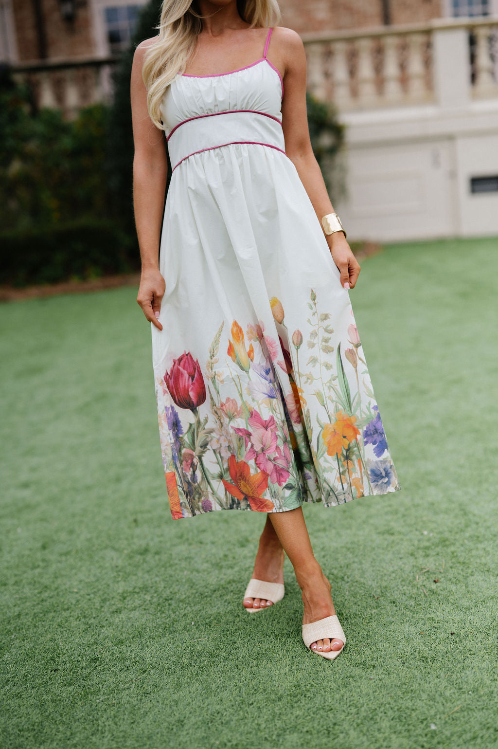 Wildflower Midi Dress-Cream Multi