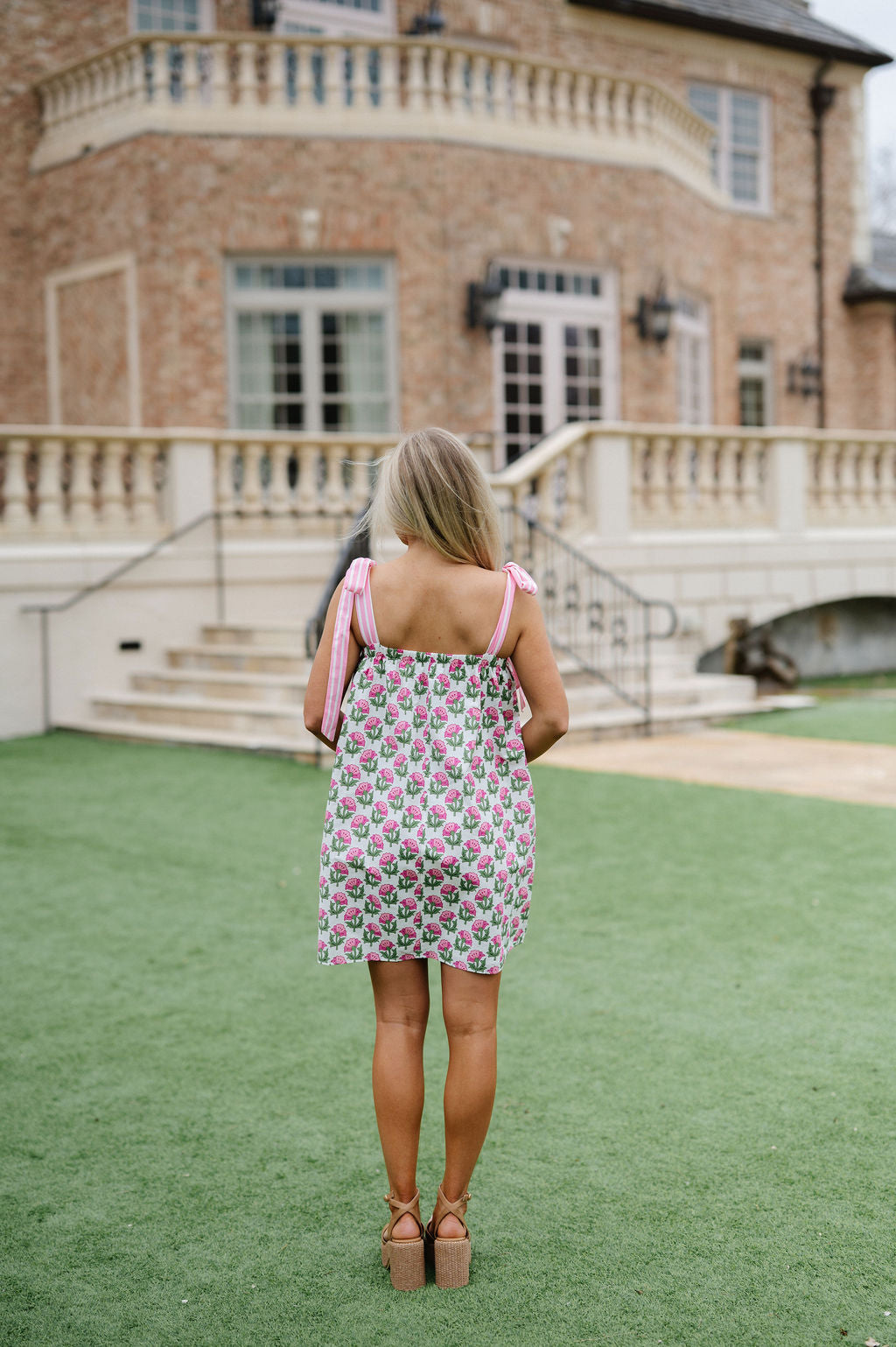 Liz Floral Babydoll Mini Dress-Pink