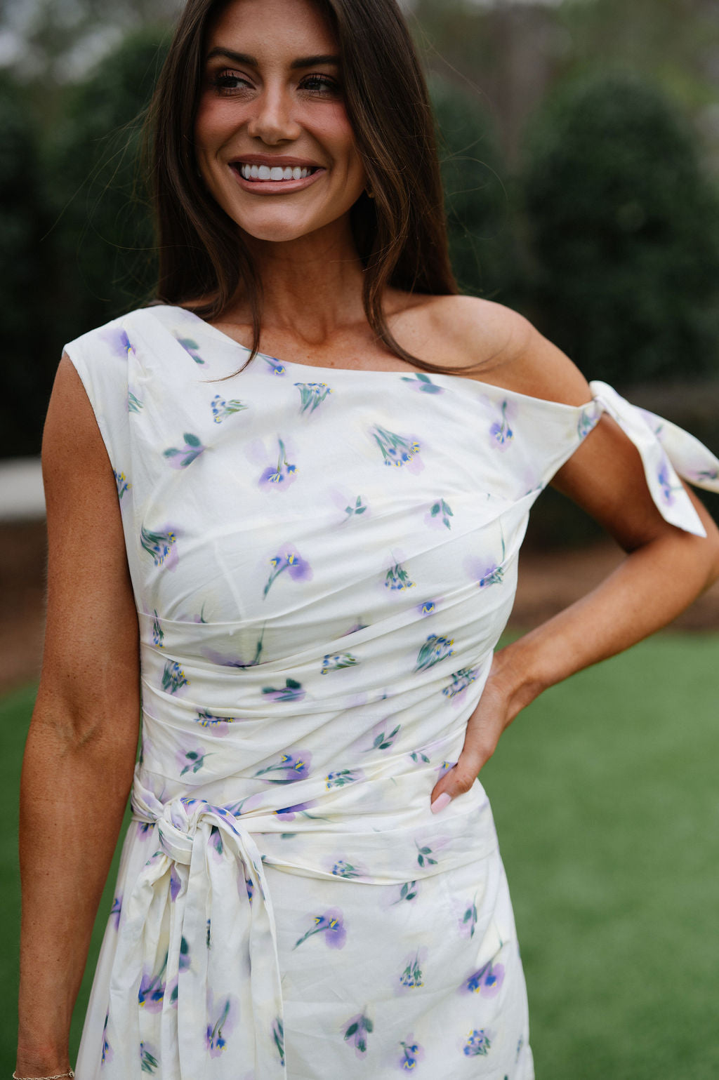 Georgie Floral Mini Dress-Lavender Multi