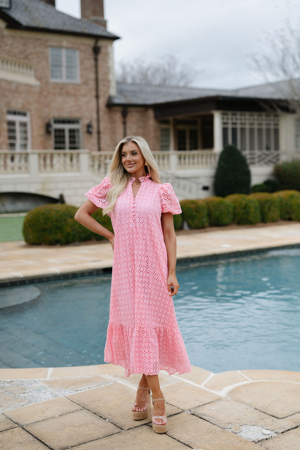 Maddox Midi Dress-Pink