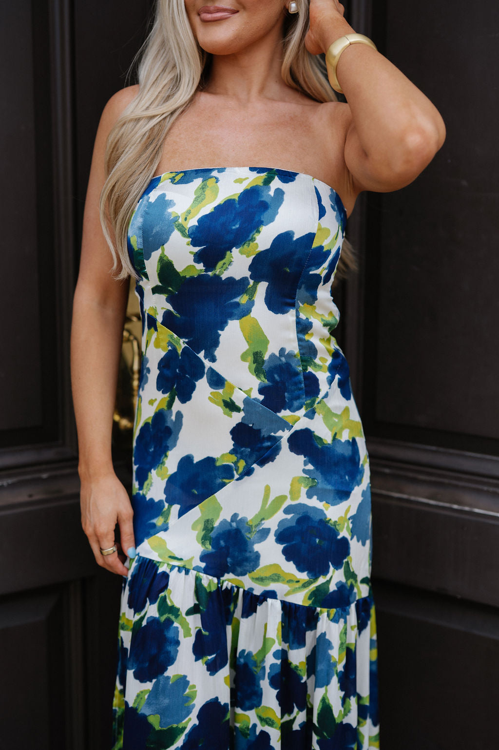 Lanie Floral Maxi Dress-Blue Multi