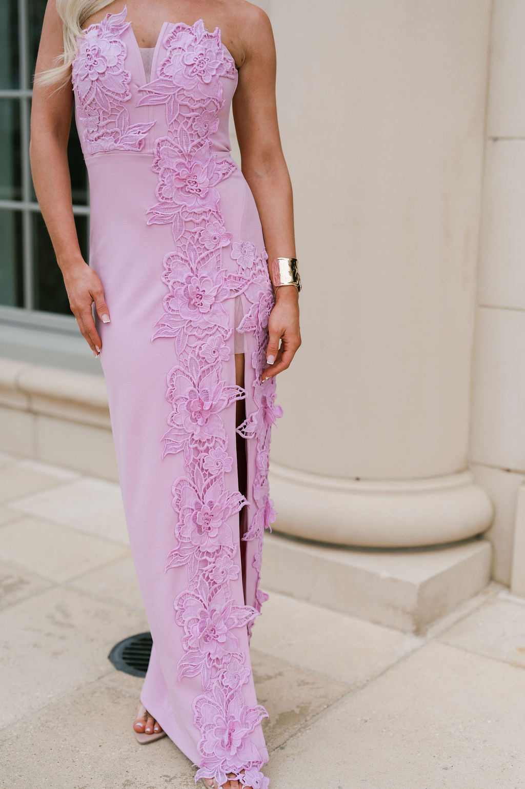 Tiffany Applique Maxi Dress-Light Orchid