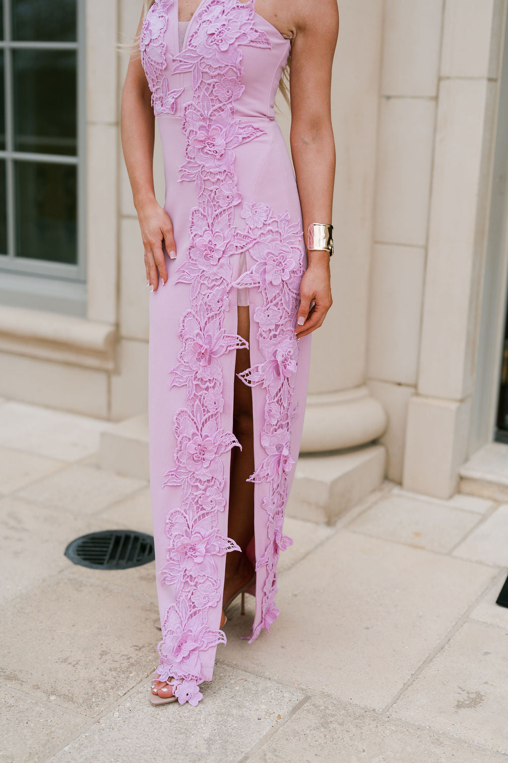 Tiffany Applique Maxi Dress-Light Orchid