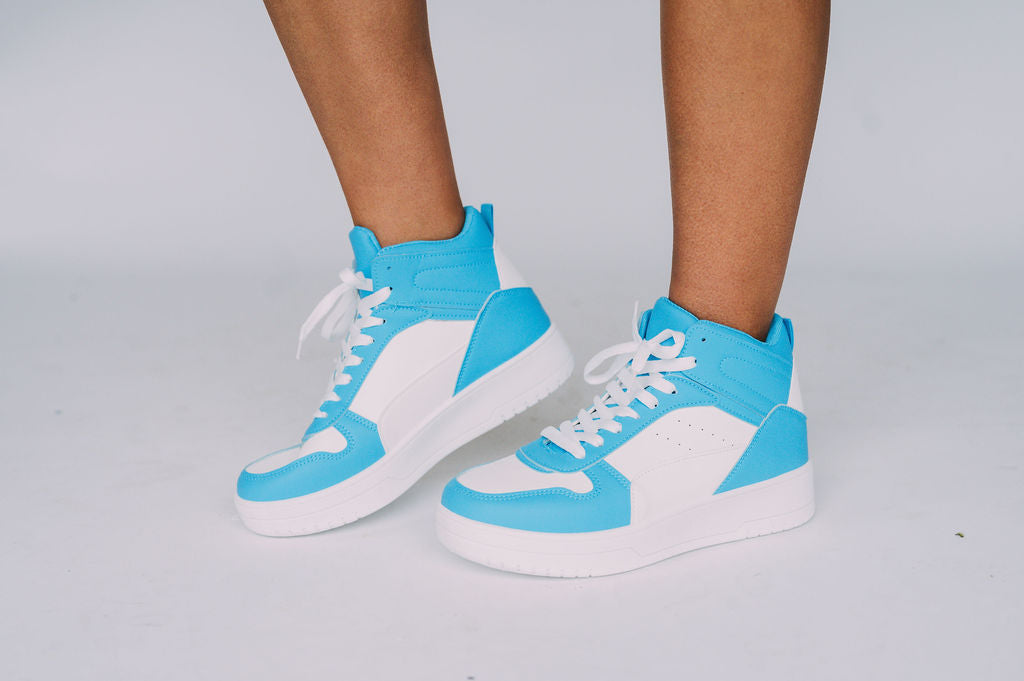 High Top Sneakers-Blue/White