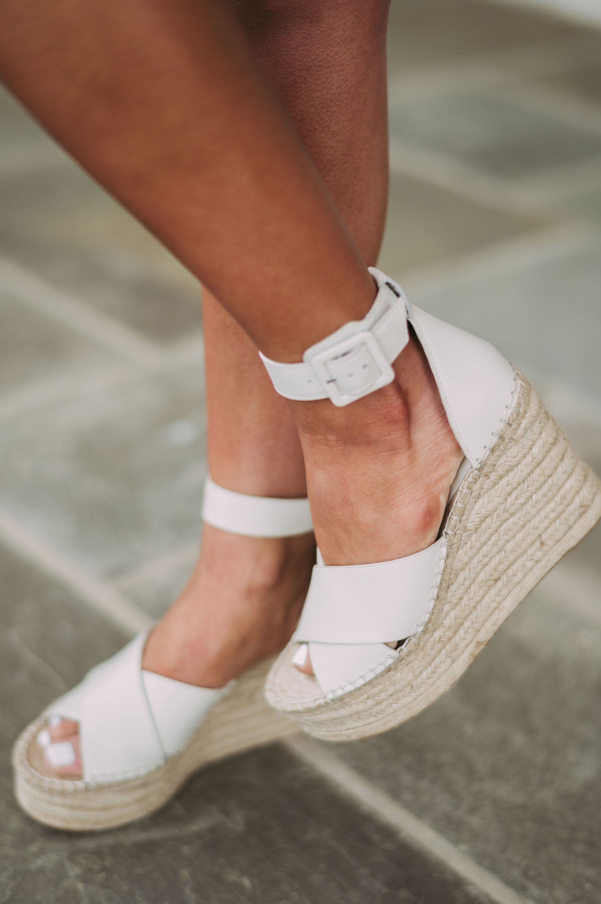 Able Espadrille Wedge-Ivory