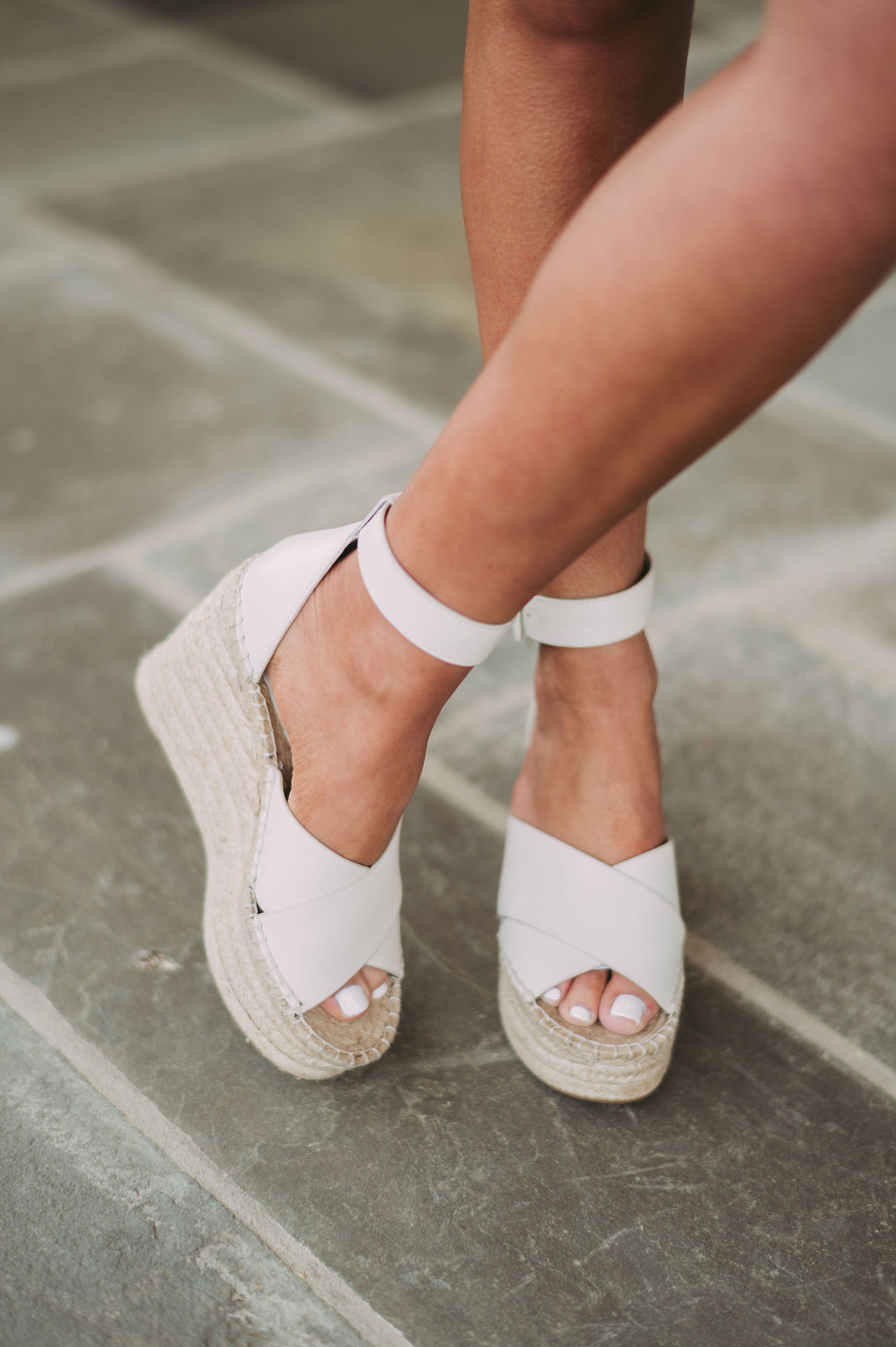 Able Espadrille Wedge-Ivory