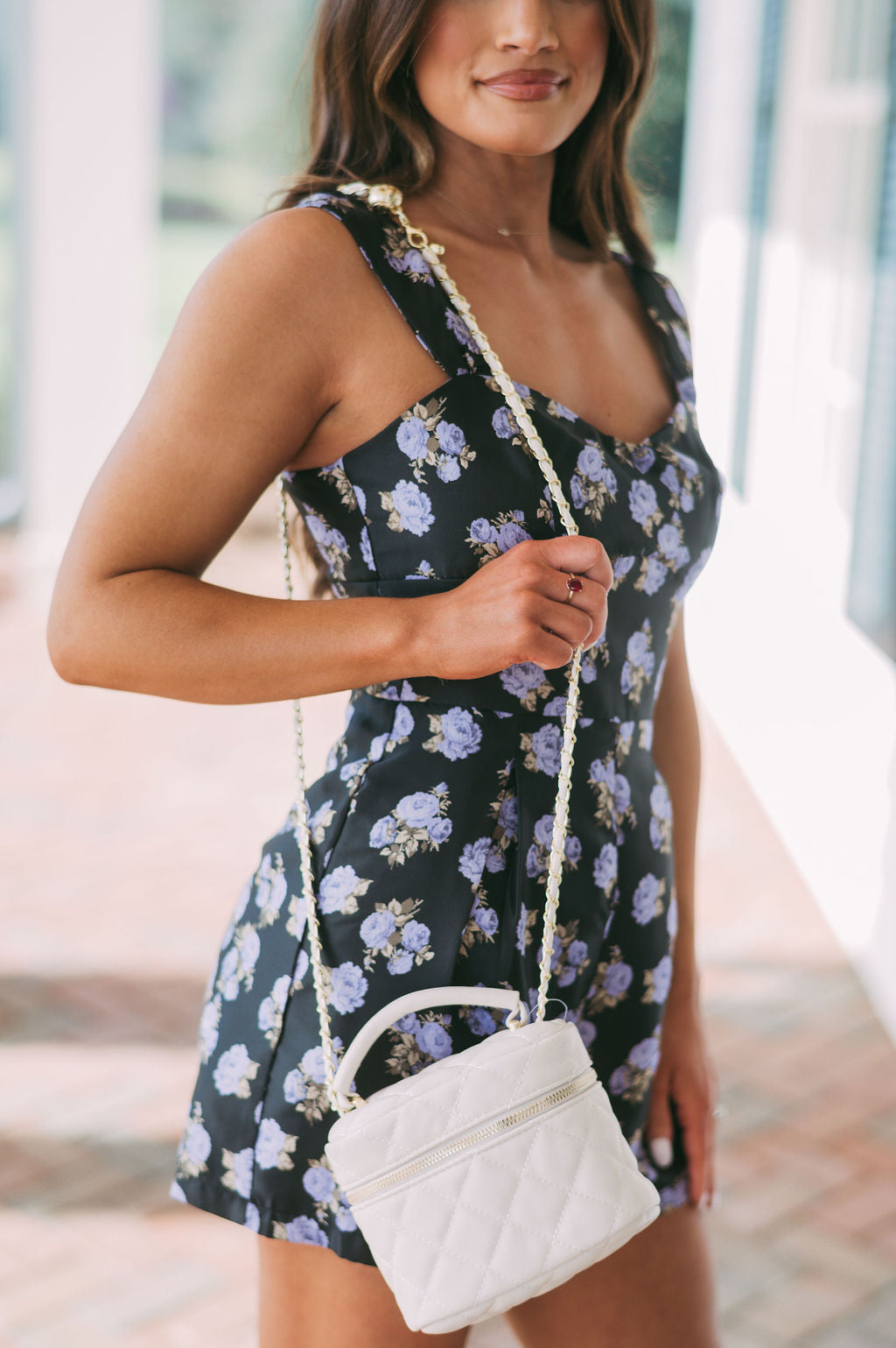 Quilted Bucket Bag- Ivory